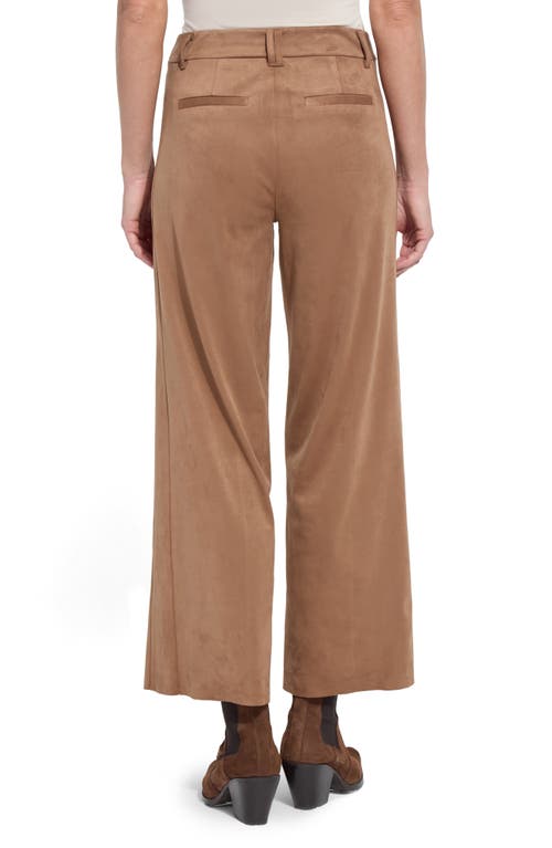 Lyssé Vionette Vegan Suede Wide Leg Trouser Curvy In Brown