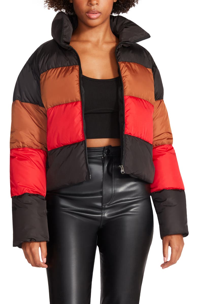 Steve Madden Daisy Colorblock Puffer Jacket, Main, color,