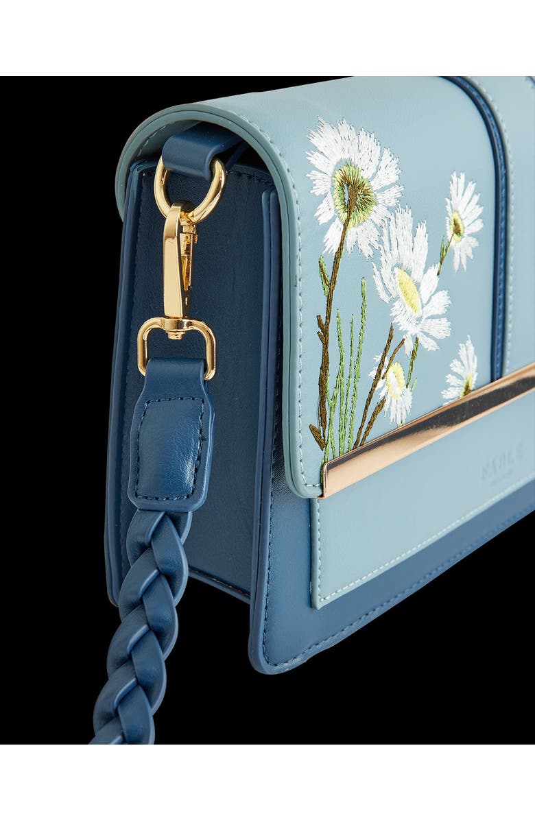 Fable England Embroidered Kingfisher Blue Cross Body Bag, Alternate, color, Blue