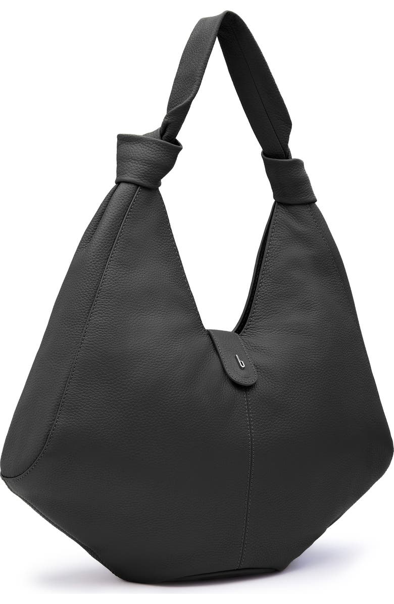behno Large Nelli Pebble Leather Hobo Bag, Alternate, color, Black