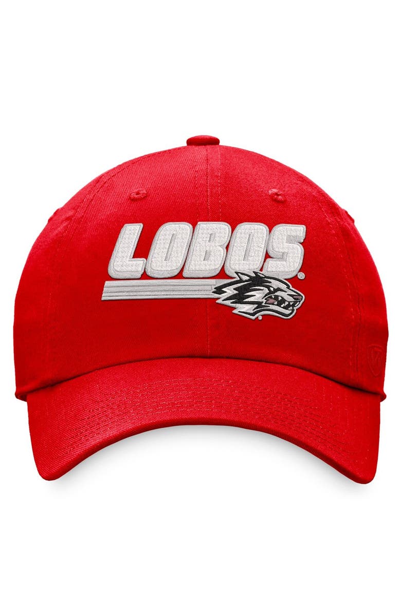 TOP OF THE WORLD Men's Top of the World Red New Mexico Lobos Slice Adjustable Hat, Alternate, color, 