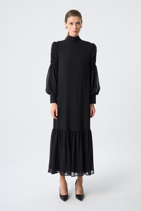 Draped Chiffon Dress