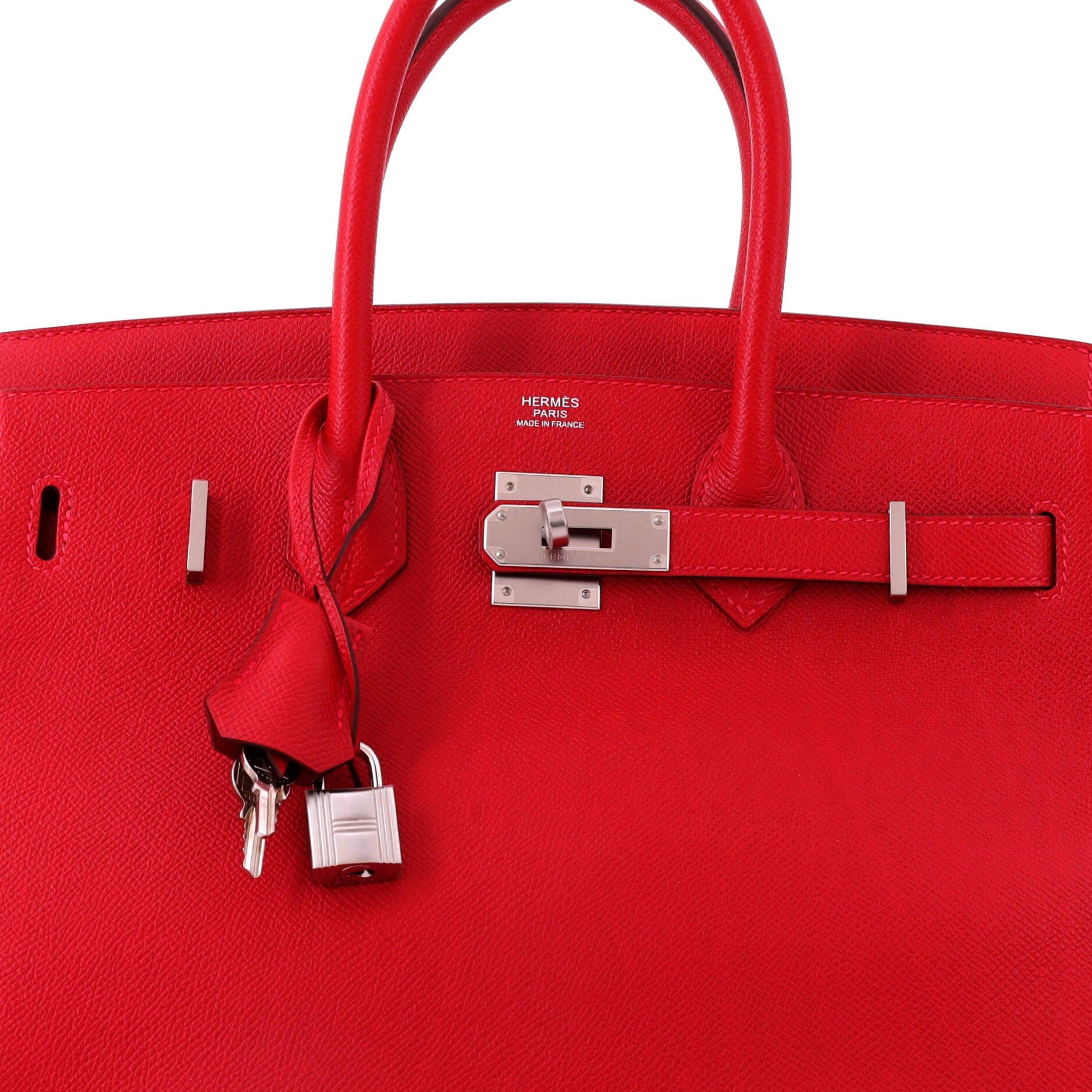 Pre-Owned Hermes Birkin Handbag Red Epsom with Palladium Hardware 30, Alternate, color, Rouge Vif
