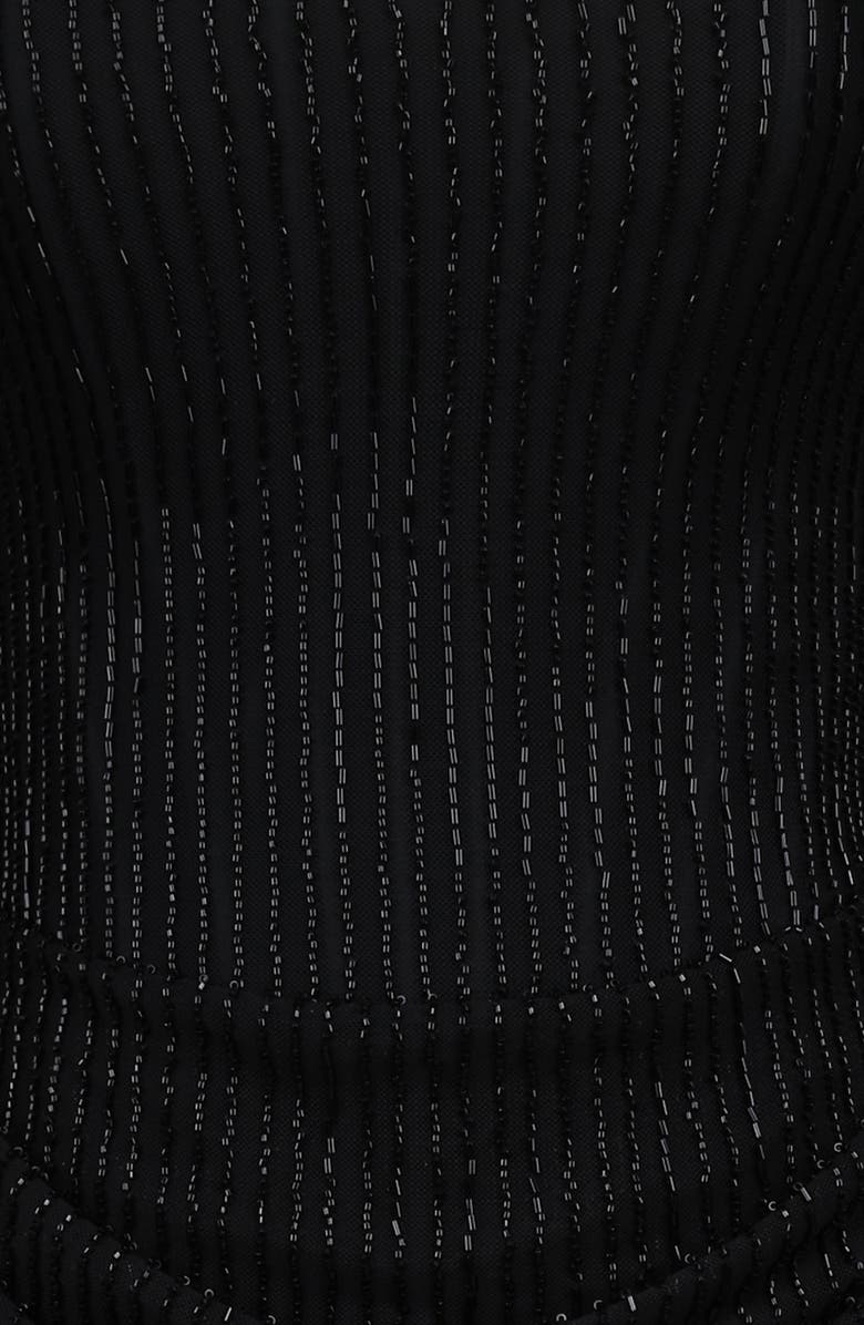 HOUSE OF CB Alicia Hand Beaded Strapless Mermaid Gown, Alternate, color, Black