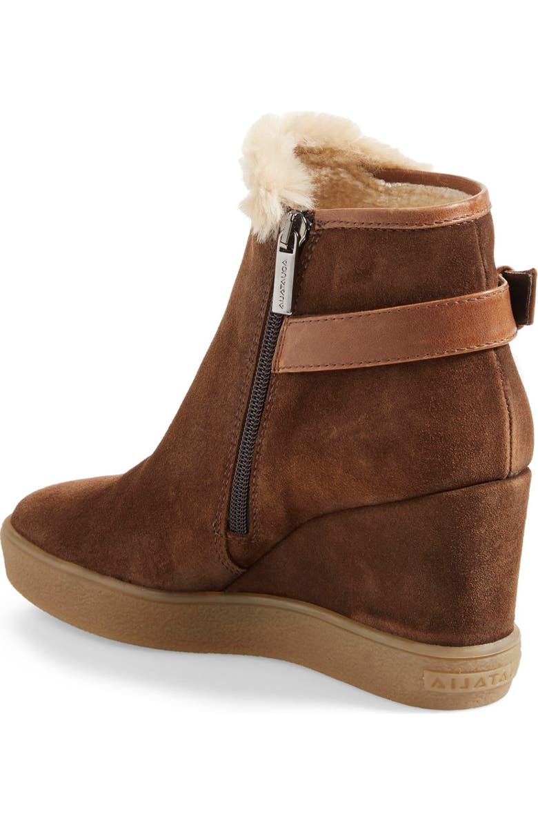 Aquatalia 'Cameron' Weatherproof Wedge Bootie, Alternate, color, Chestnut Suede