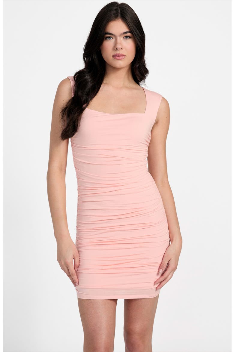 Nathaly Ruched Jersey Body-Con Minidress, Alternate, color, PEACH CREME