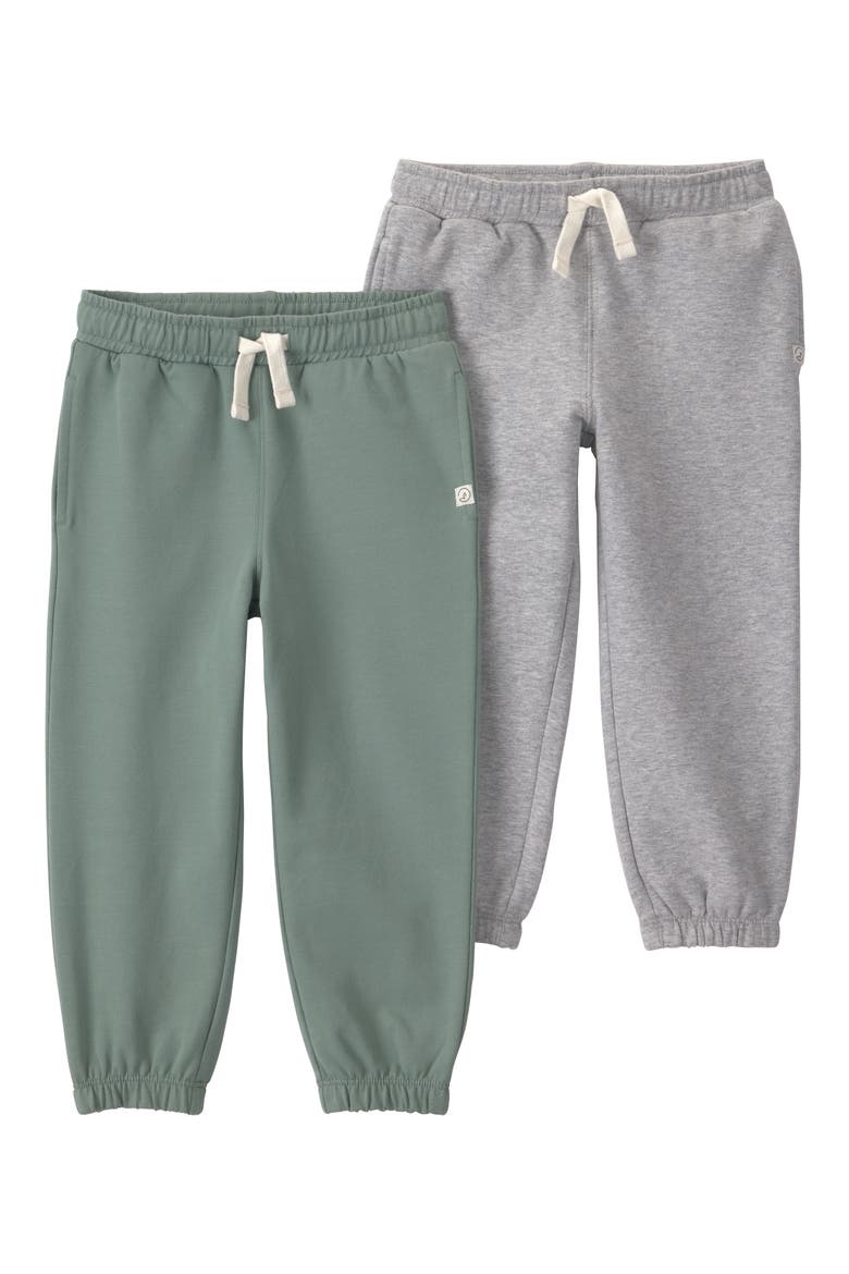Kids' Set of 2 Assorted Stretch Organic Cotton Sweatpants, Main, color, LP GREEN GREY