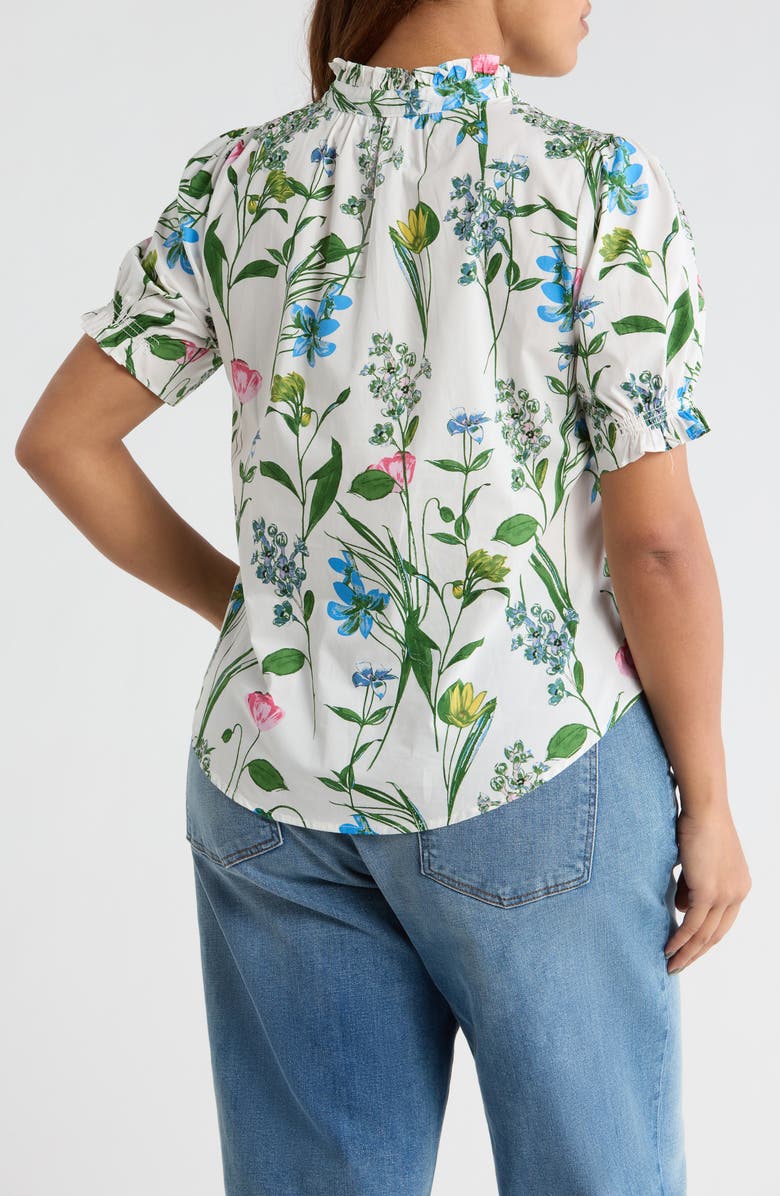 SUGARLIPS Clove Garden Floral Print Shirt, Alternate, color, White-Pink-Green