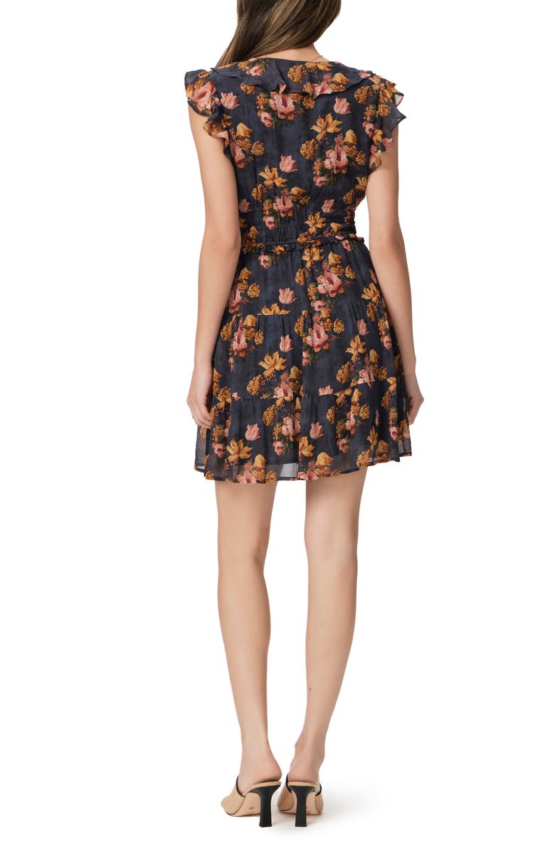 PAIGE Paradis Floral Button Front Silk Minidress, Alternate, color, 