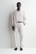 COS Denim-herringbone Relaxed-fit Tapered Trousers