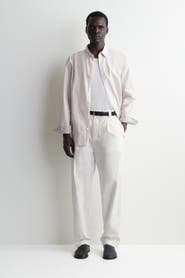 COS Denim-herringbone Relaxed-fit Tapered Trousers