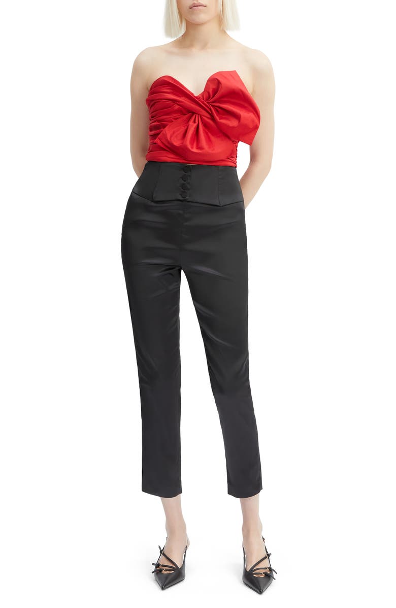Bardot Satin Corset Pants, Alternate, color,
