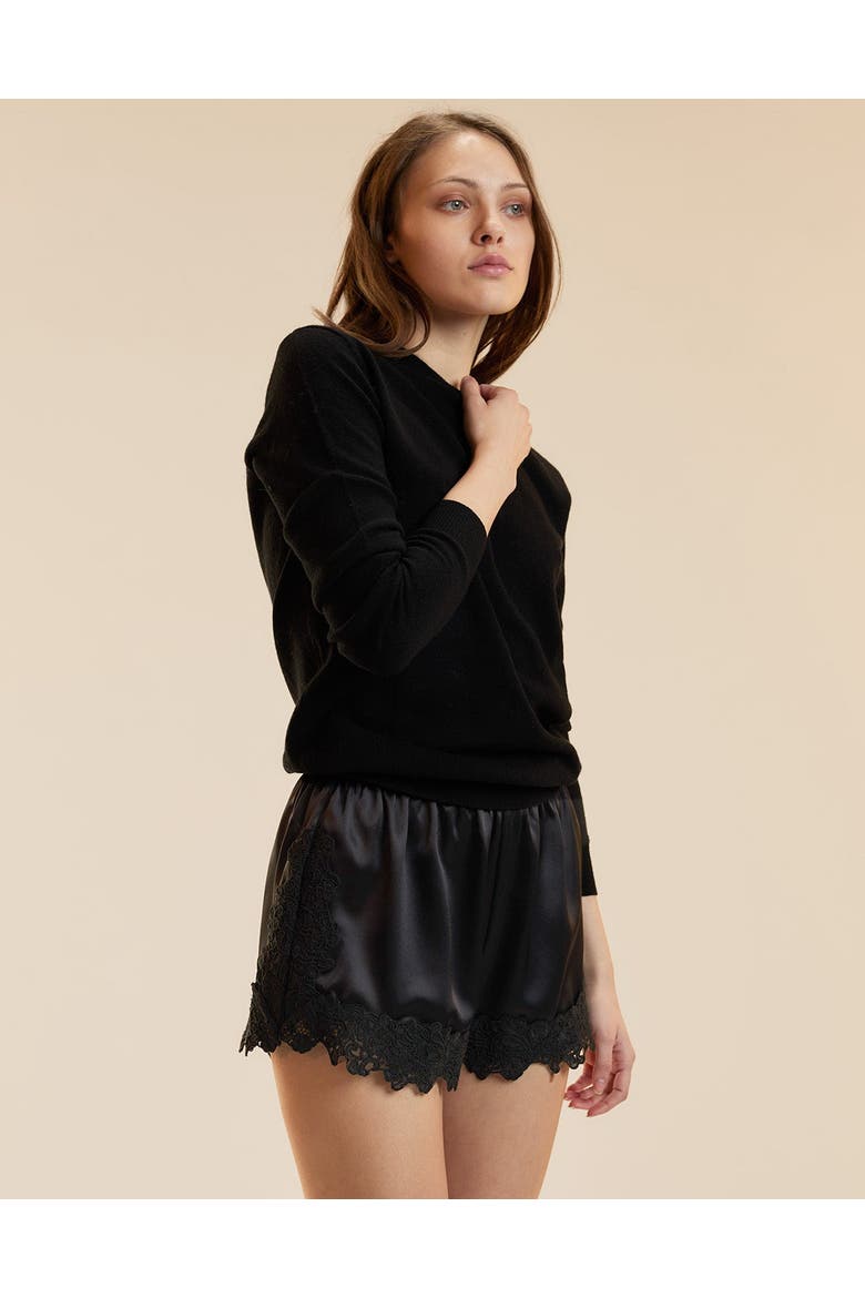 Garbo Lace Shorts, Alternate, color, Black