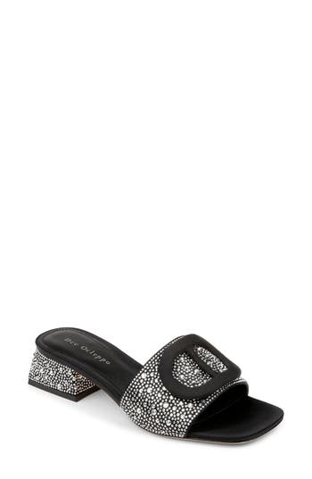 Dee Ocleppo Dizzy Ii Slide Sandal In Black Satin