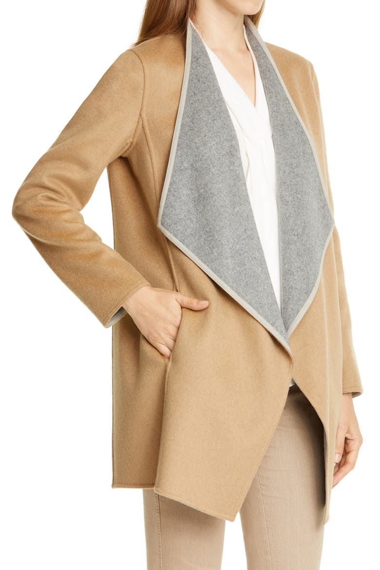 Valasca Reversible Wool & Cashmere Jacket, Main, color, NICKEL MELANGE/ CAMEL