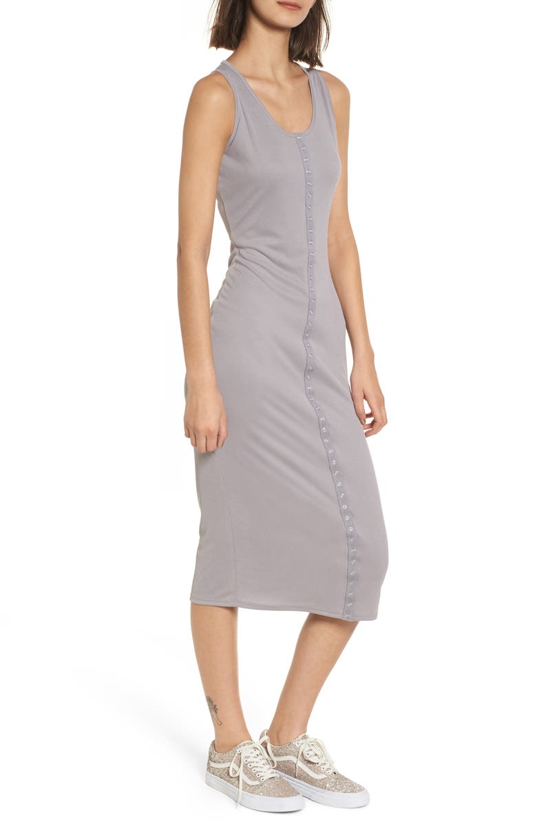 BP. Snap Front Midi Dress, Main, color, 