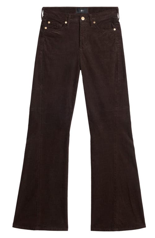 7 For All Mankind Dojo Tailorless Twist Seam Flare Corduroy Pants In Brown