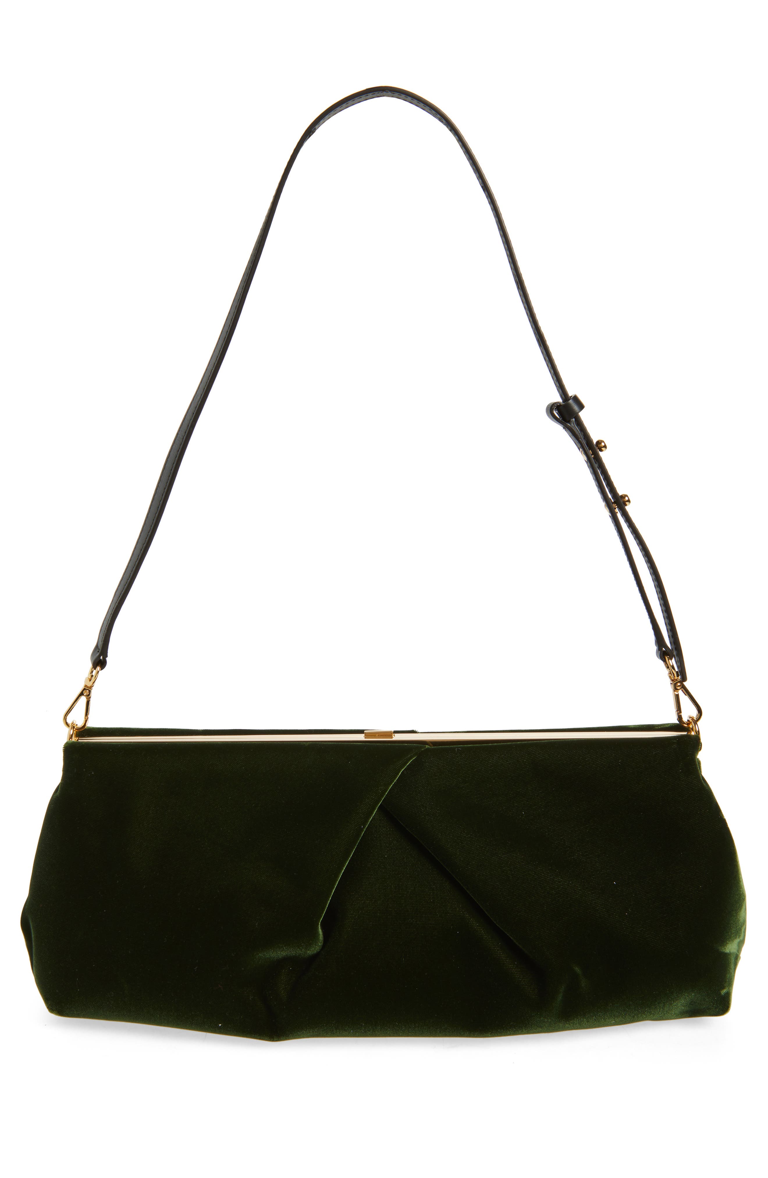 Dries Van Noten Velvet Envelope Clutch, Alternate, color, Olive