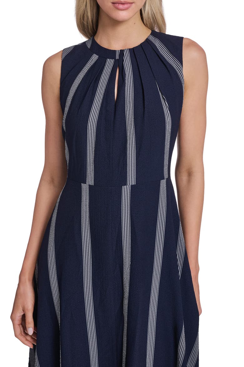 Stripe Midi Dress, Alternate, color, INDIGO/ WHITE