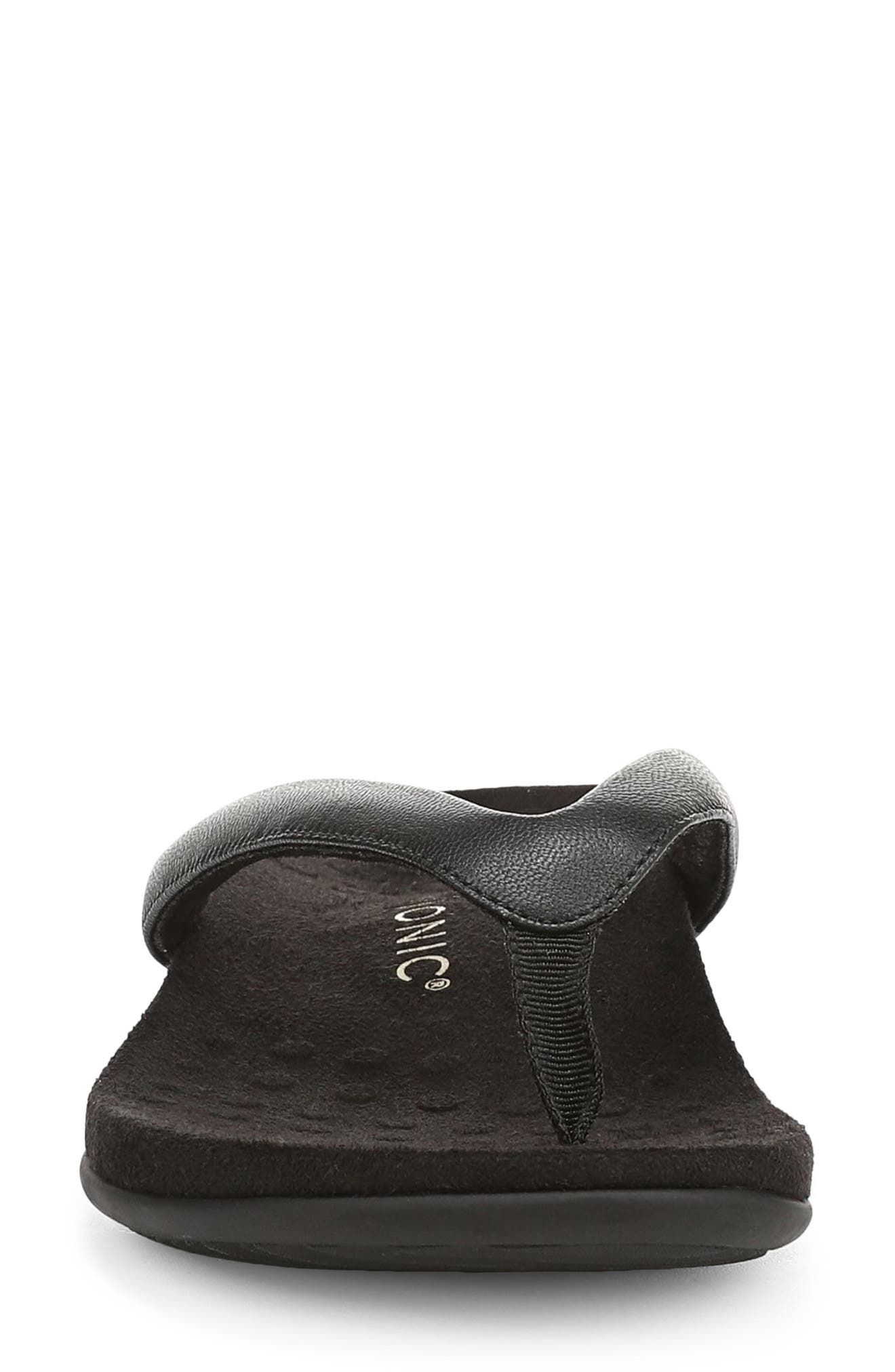 Vionic Dillon Flip Flop, Alternate, color, Black Leather