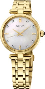 SEIKO WATCHES Diamond Mother-of-Pearl Bracelet Watch