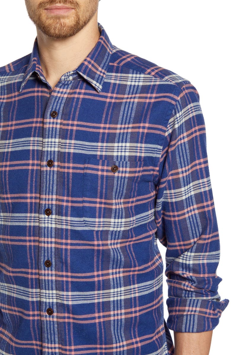 Faherty Seaview Regular Fit Plaid Flannel Button-Up Shirt, Alternate, color,