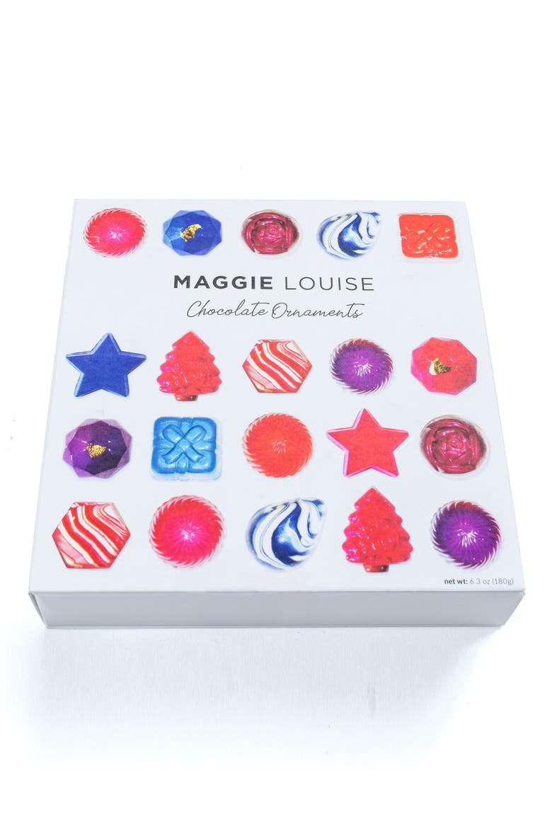 Chocolate Ornaments 16-Piece Chocolate Sampler Box, Alternate, color, WHITE