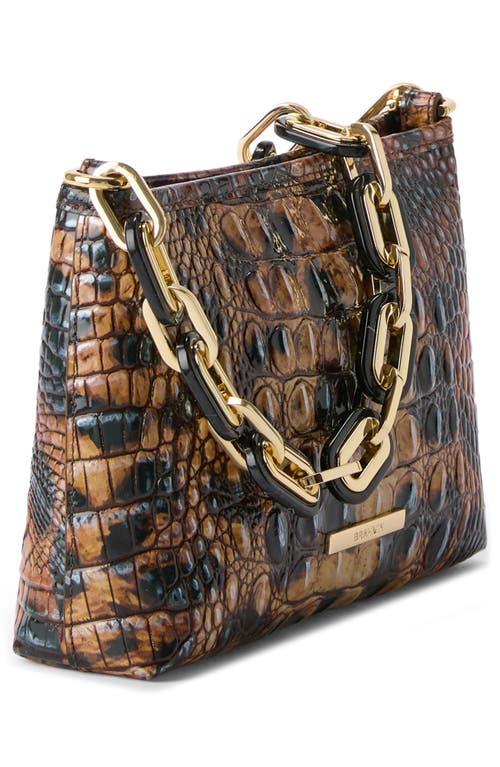 Brahmin Mod Lorelei Tiger Stripe Croc Embossed Leather Shoulder Bag In Animal Print