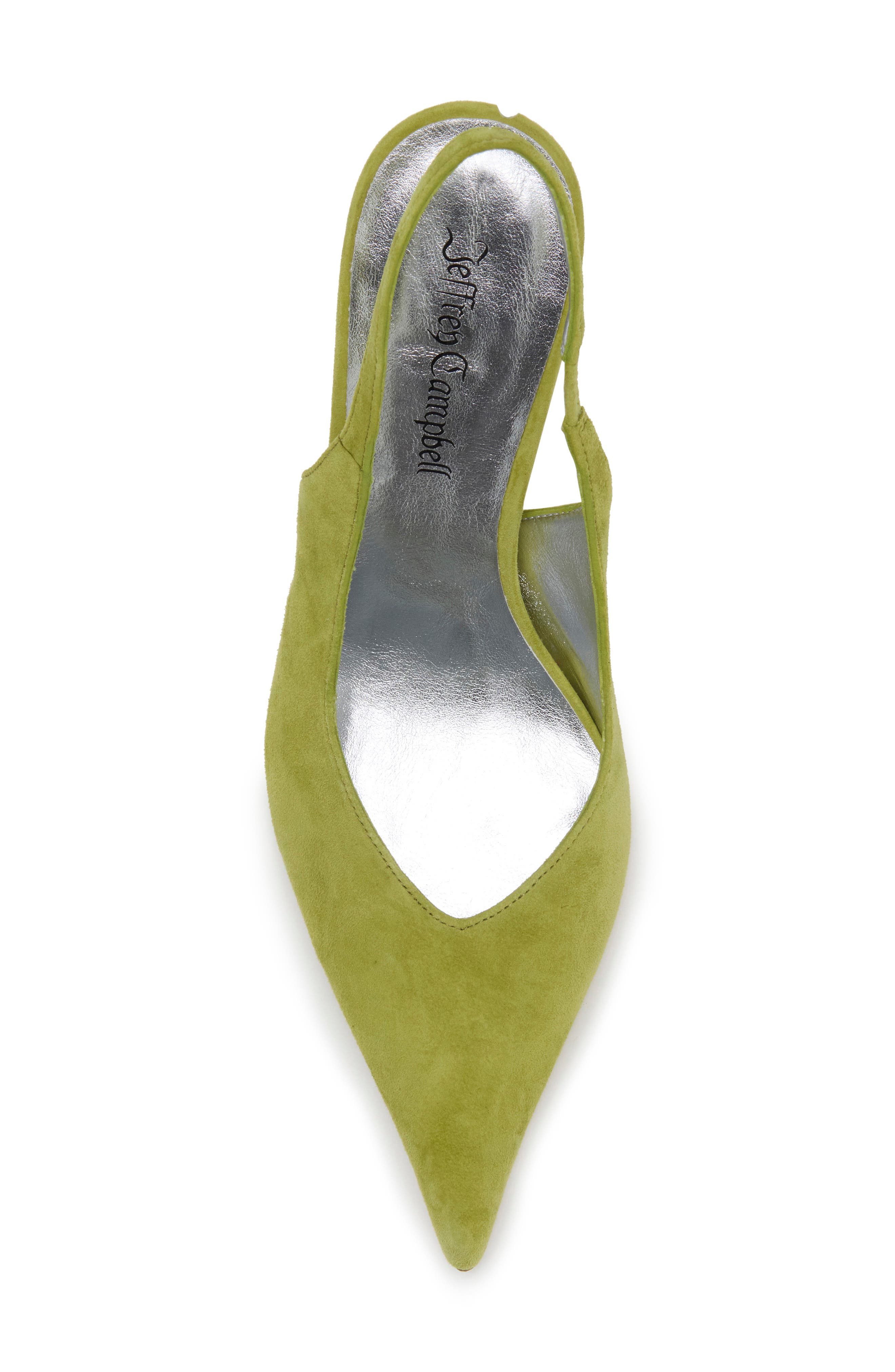 Pucker Leather Slingback Pump, Alternate, color, BRIGHT CHARTREUSE SUEDE