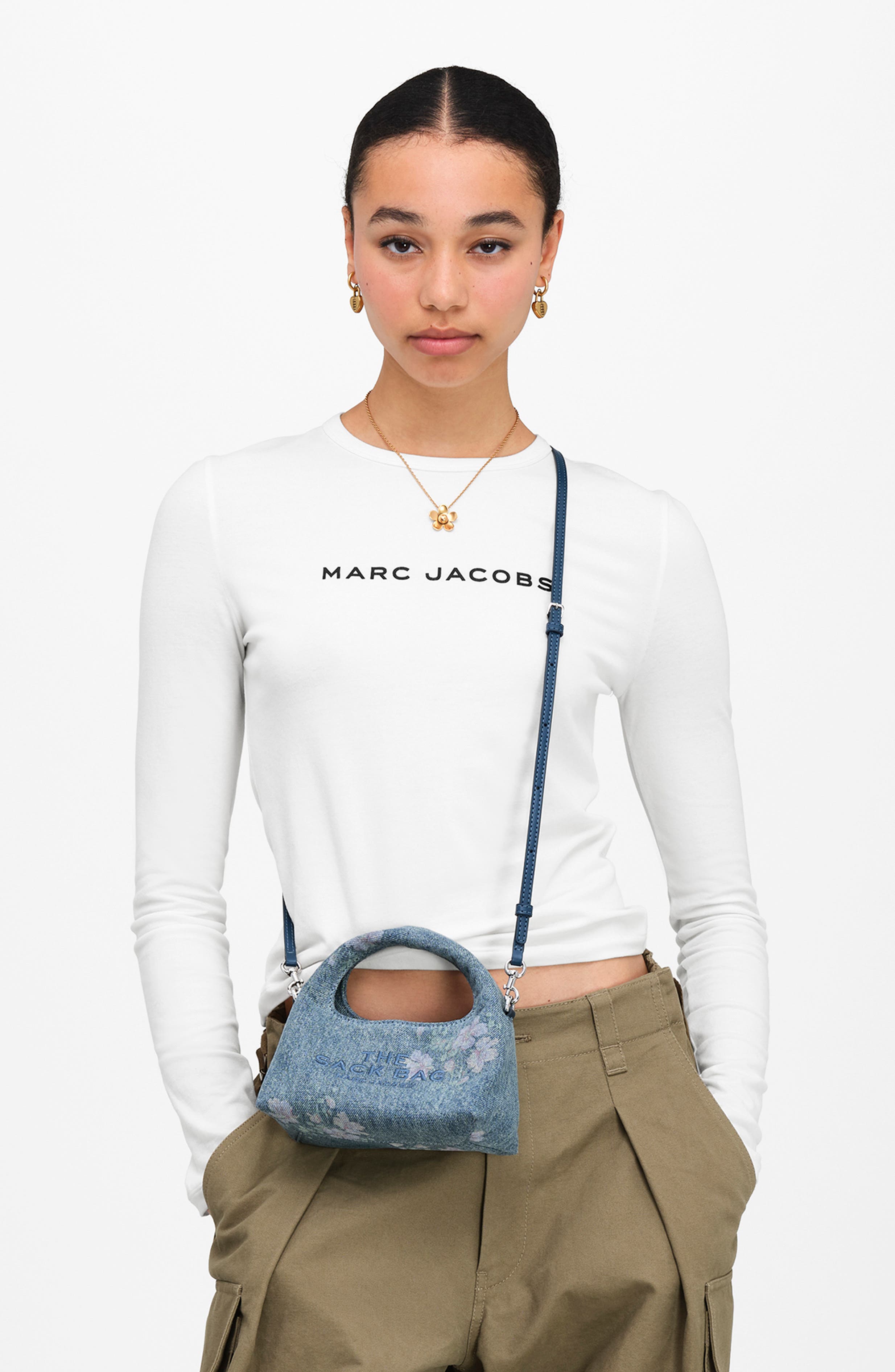 Micro The Sack Bag Floral Crossbody Bag, Alternate, color, INDIGO MULTI