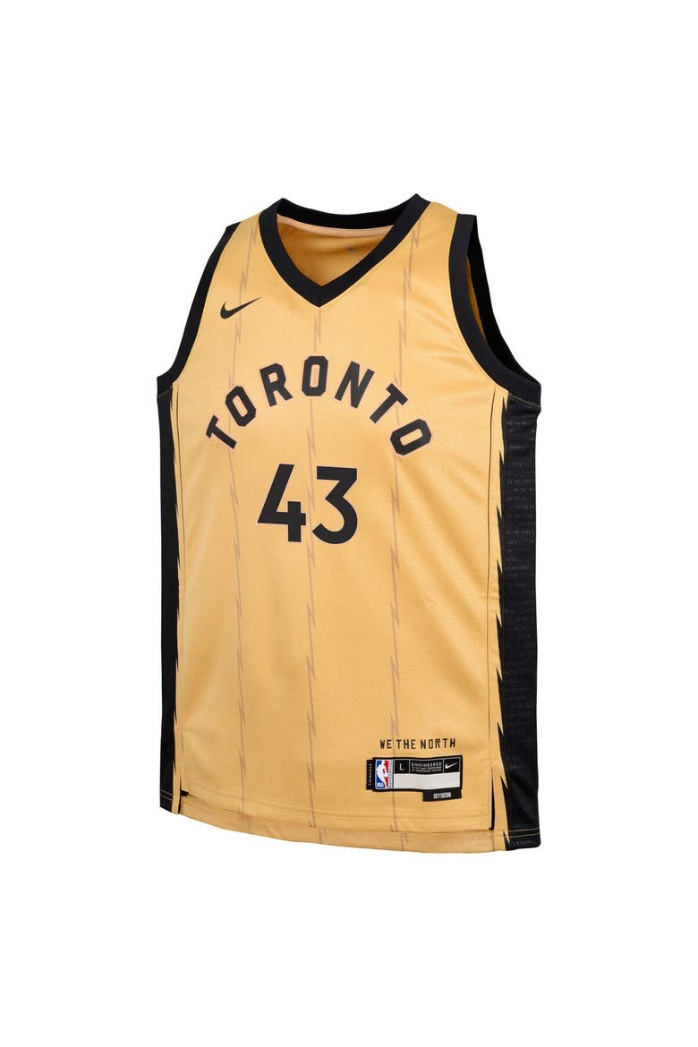 Youth Nike Pascal Siakam Gold Toronto Raptors  Swingman Replica Jersey - City Edition, Alternate, color, Gold