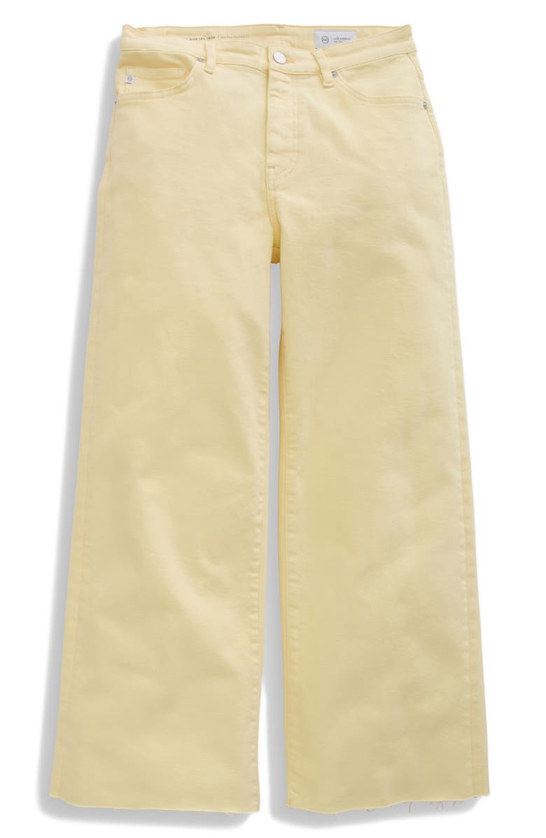 AG Saige Raw Hem Ankle Wide Leg Jeans, Alternate, color, Sunlight Yellow