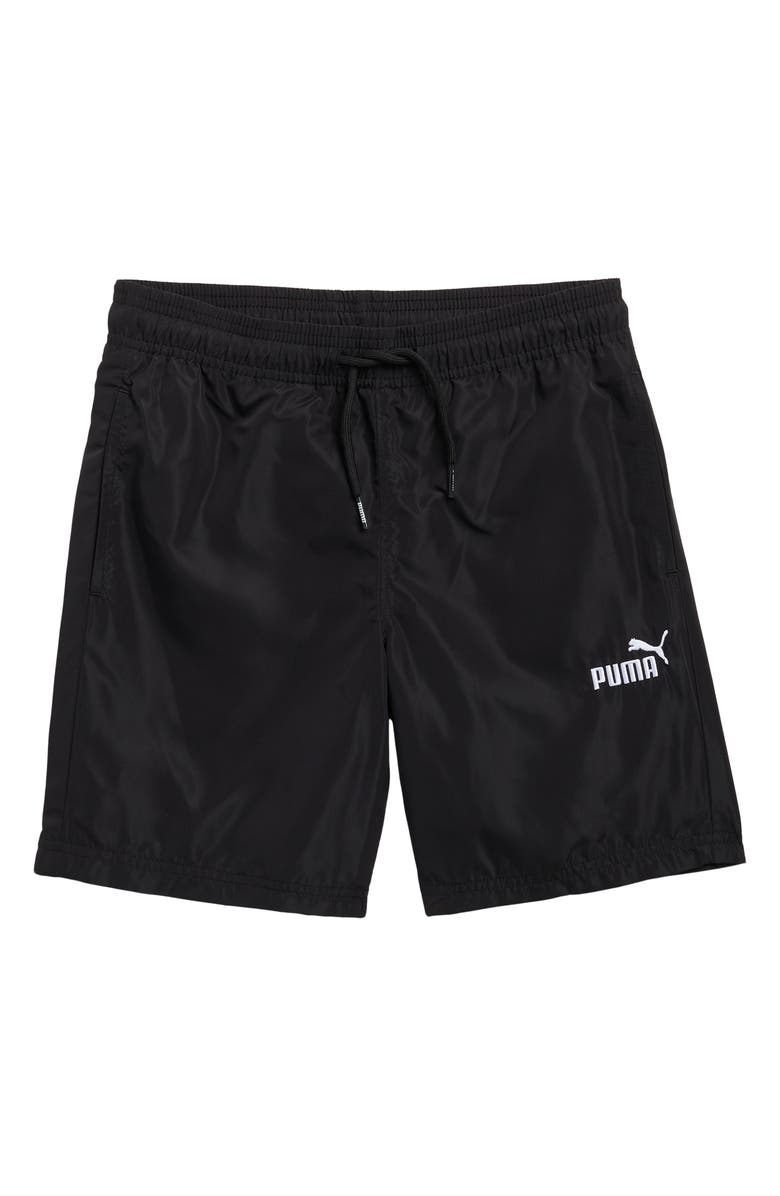 PUMA Kids' Essentials Basic Woven Shorts, Main, color, Black