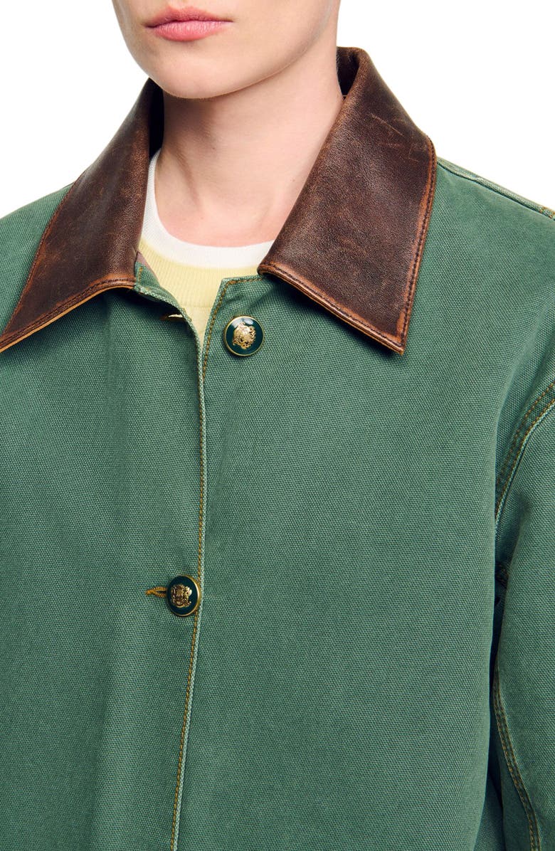 SANDRO Workwear jacket, Alternate, color, Dark Green
