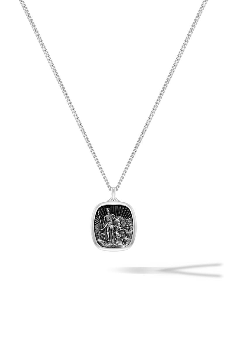 David & Goliath Sterling Silver Pendant Necklace, Main, color, SLIVER