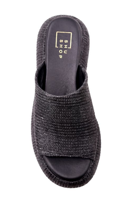 Shushop Ilana Platform Slide Sandal In Black