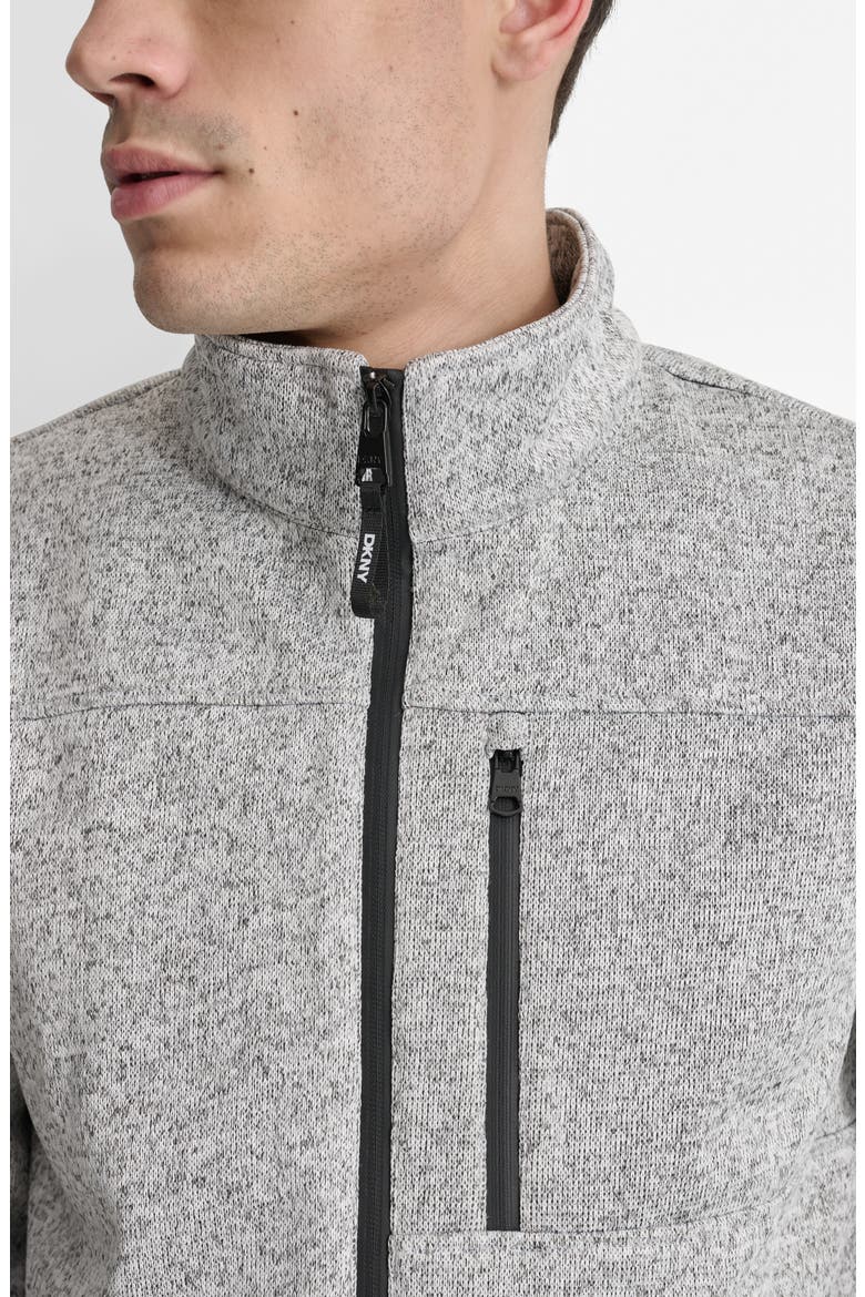 Sweater Knit Fleece Jacket, Alternate, color, LIGHT GREY HEATHER