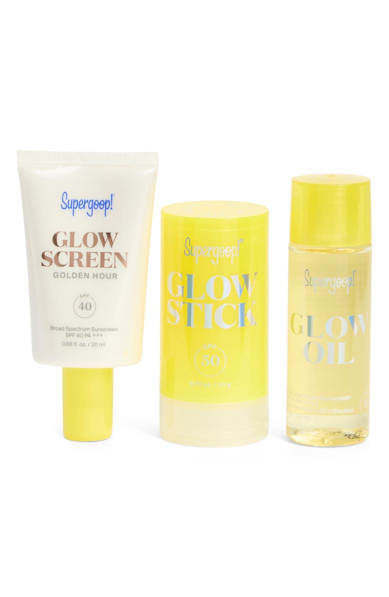 Supergoop!<sup>®</sup> Destination Glow 3-Piece SPF Travel Kit $72 Value, Main, color, 