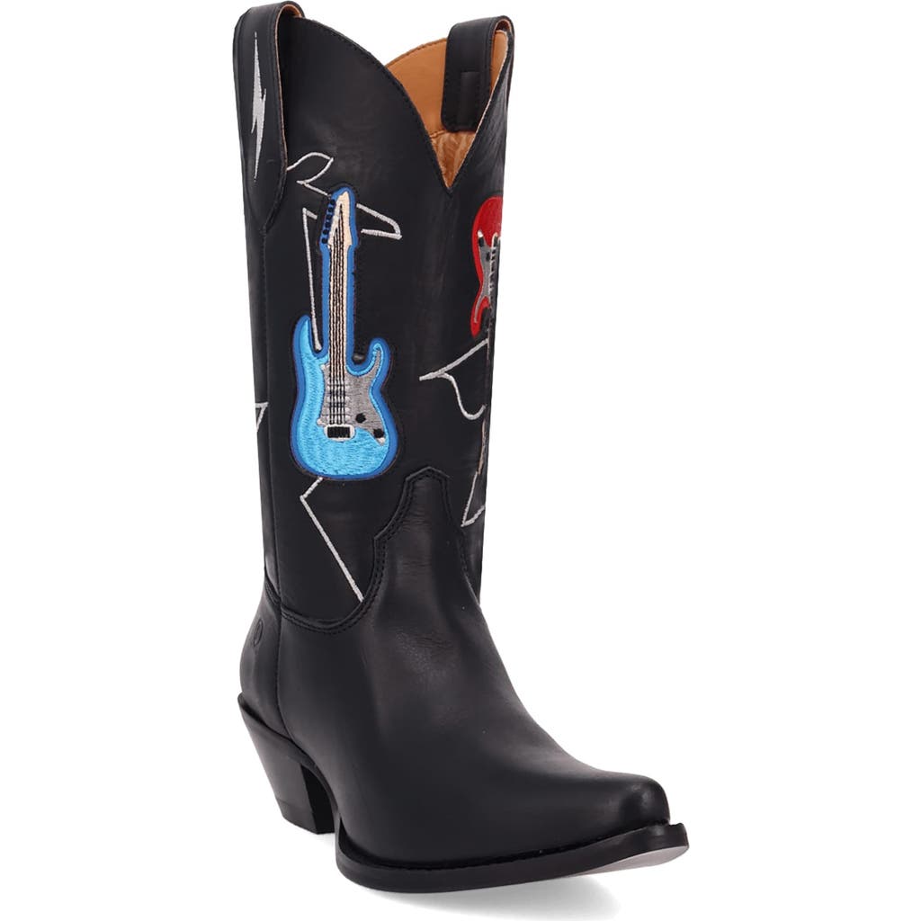Dingo Jukebox Embroidery Western Boot In Black