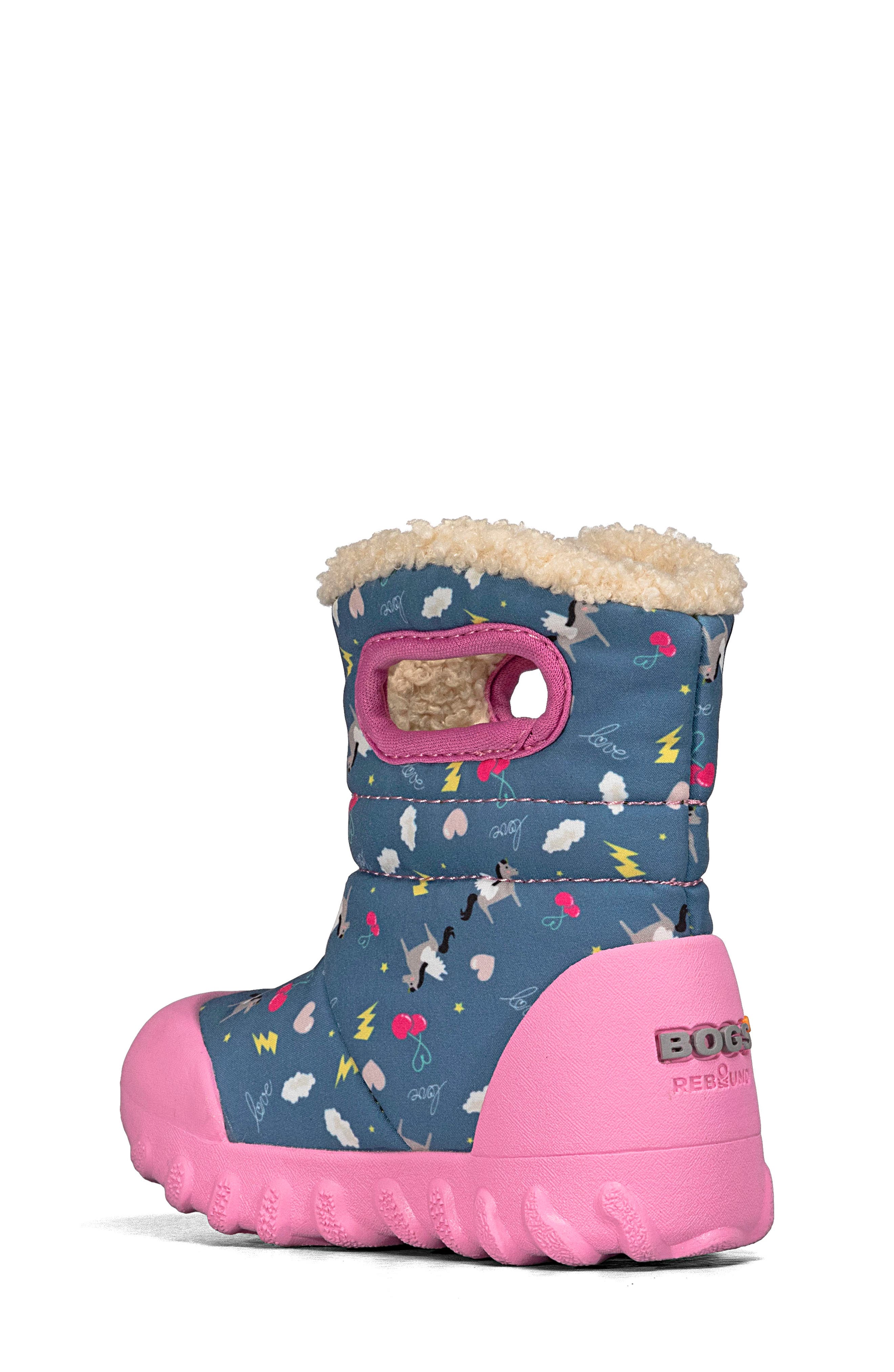 B-MOC Insulated Faux Fur Waterproof Boot, Alternate, color, DARK BLUE MULTI