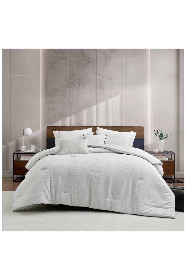 Space Dye Grid Yarn Waffle Reversible Comforter & Sham Set, Alternate, color, MEDIUM / DARK GREY
