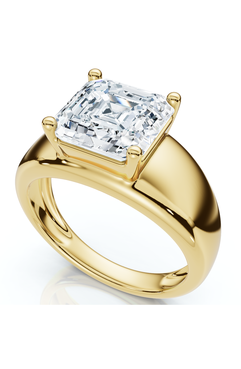 Bliss Diamond Certified 3Ct Asscher Cut Solitaire Cigar Band 14k Gold or Platinum Lab Grown, Main, color, 14K Yellow Gold