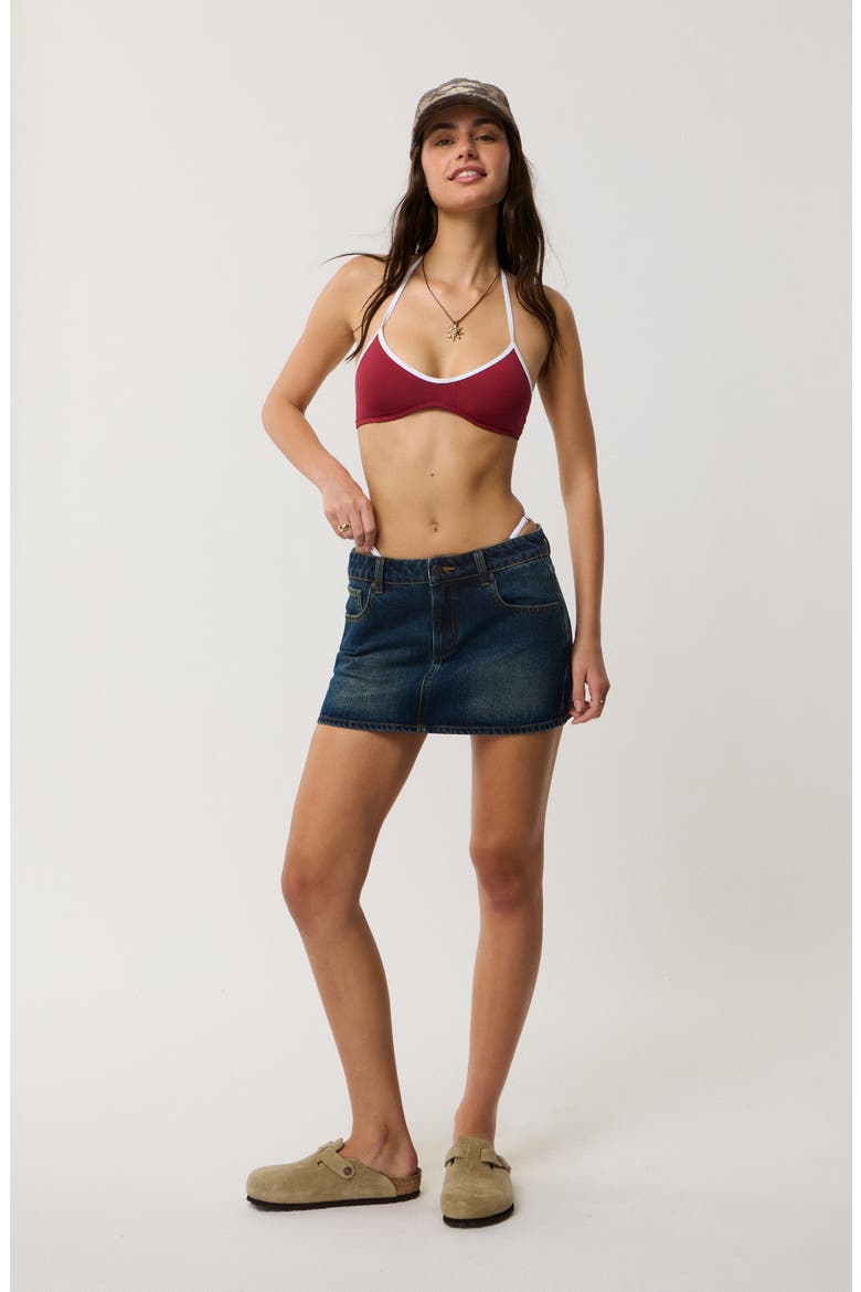 Classic Surf Halter Swim Top, Alternate, color, PLUM