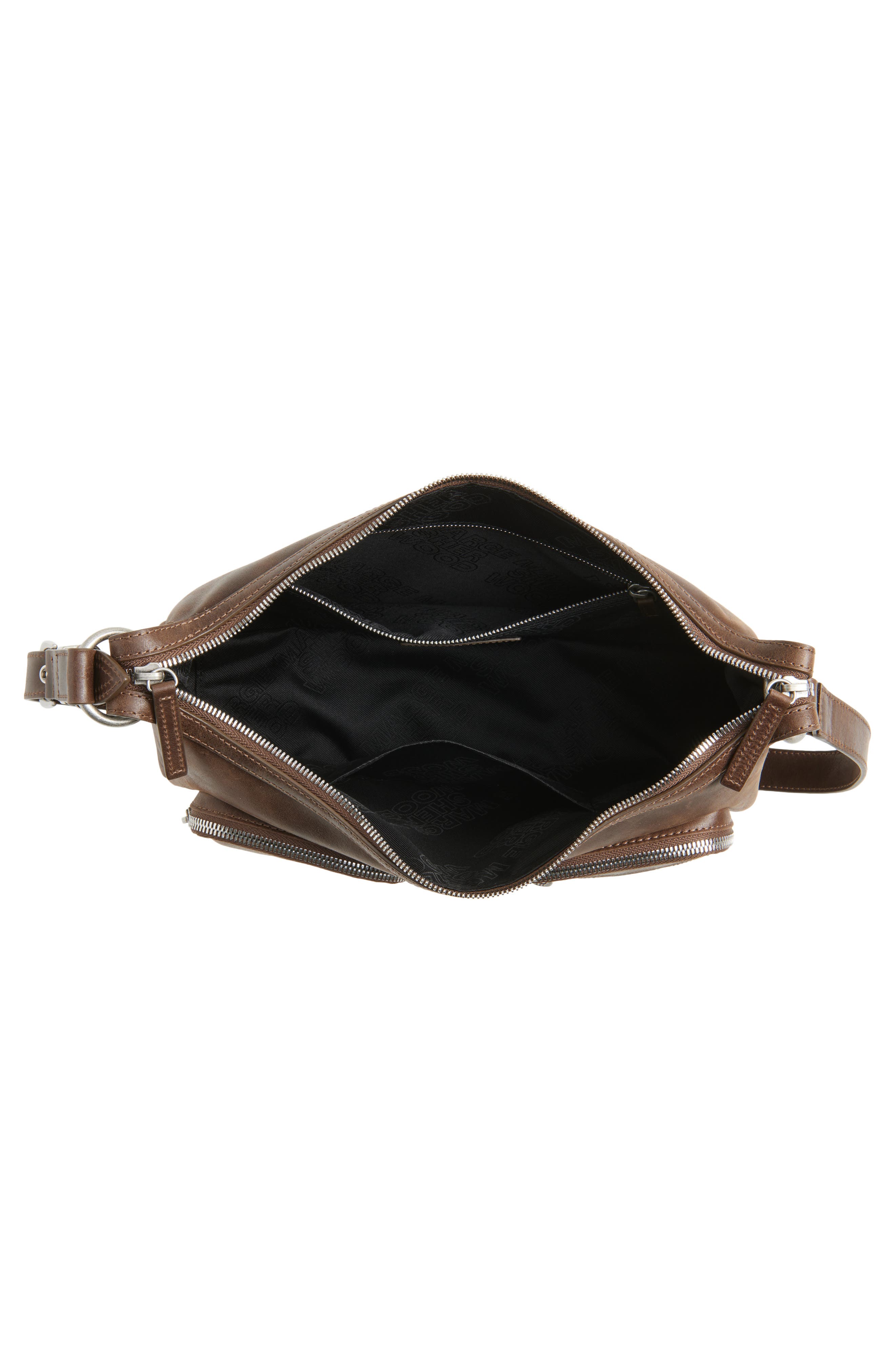MARGESHERWOOD Outpocket Leather Hobo Bag, Alternate, color, Washed Brown Pull-Up