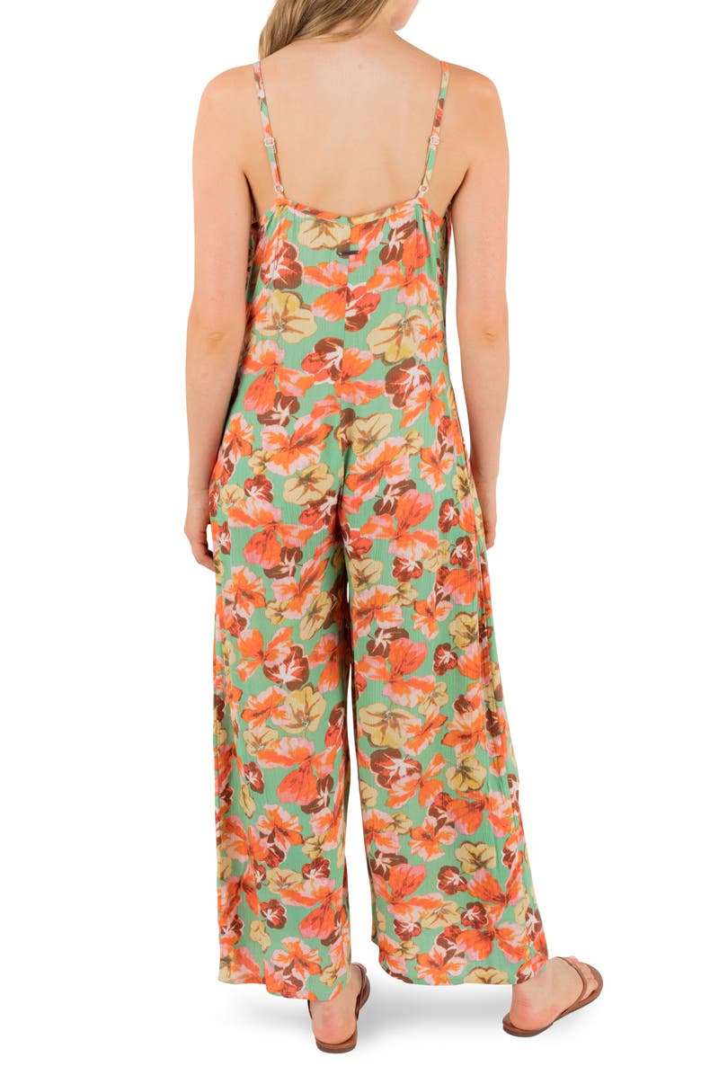 Hurley Gingko Clouds Pring Wide Leg Jumpsuit, Alternate, color, 