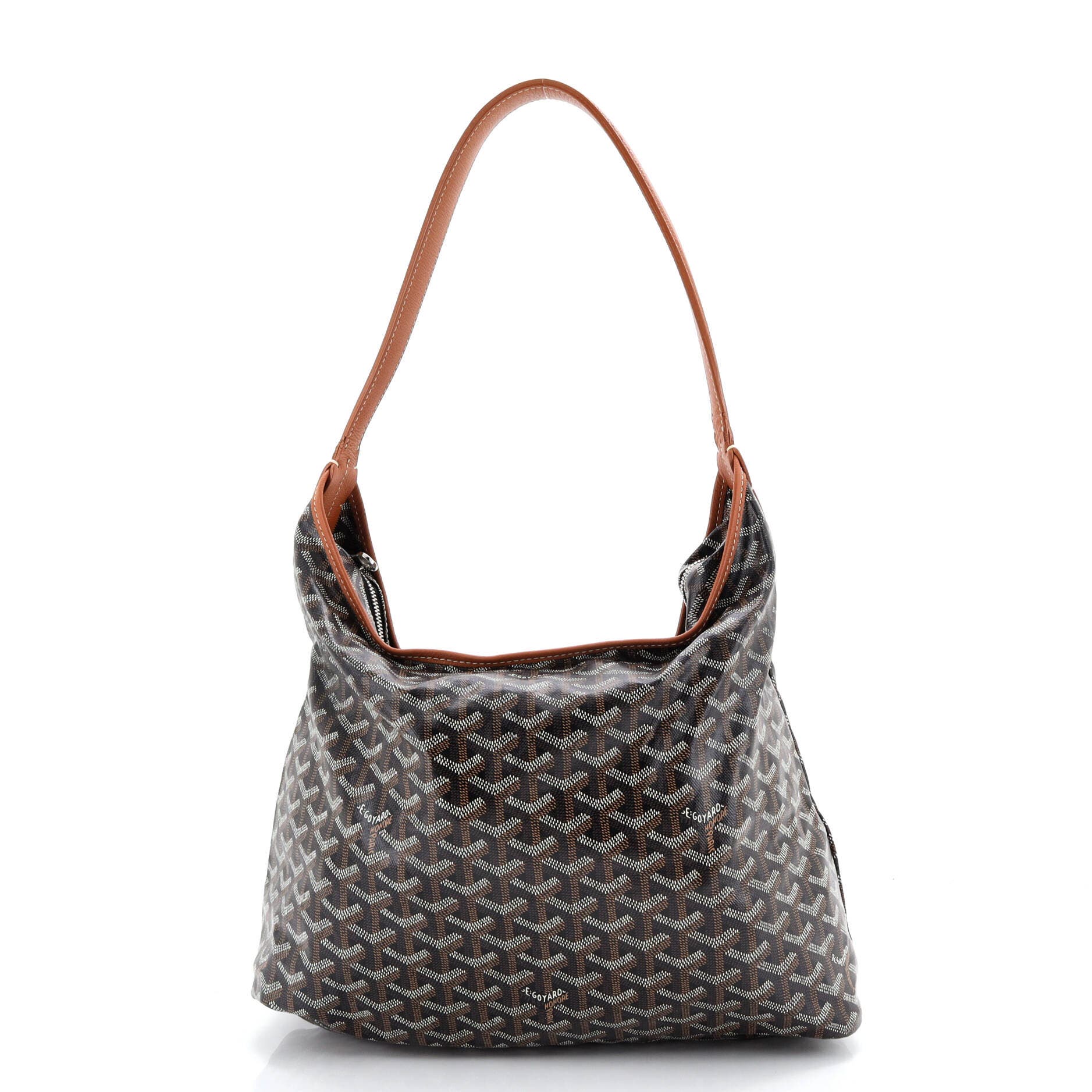 Pre-Owned Goyard Boheme Hobo Coated Canvas, Main, color, Black