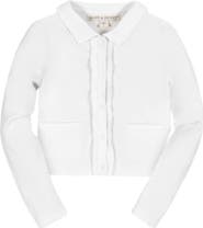 Hope & Henry Girls' Organic Scallop Edge Cardigan, Kids