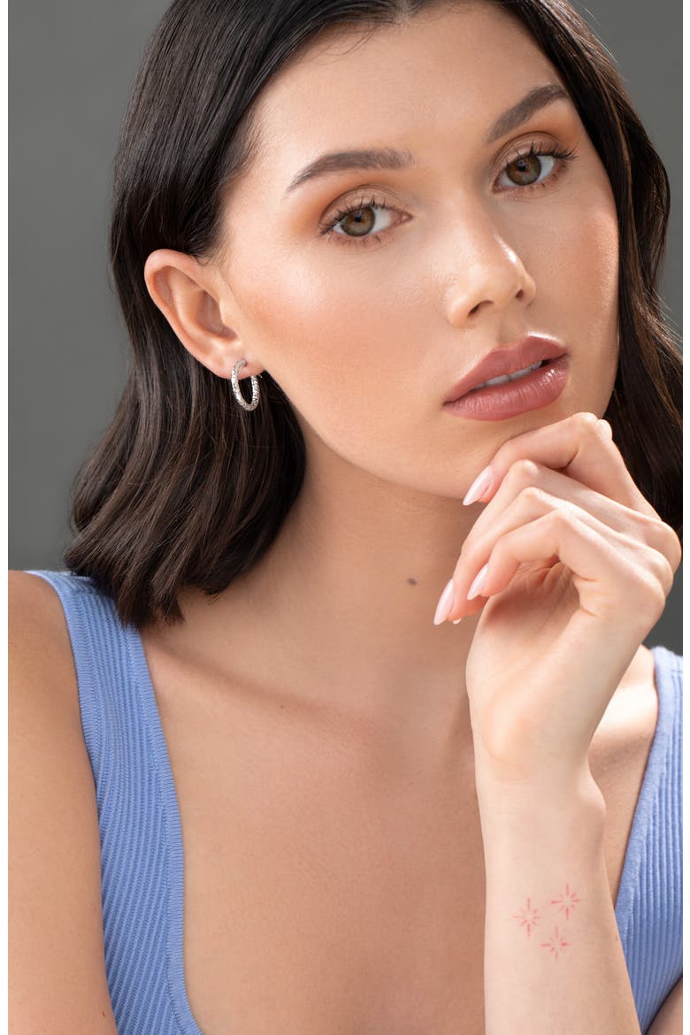 14K Gold Hoop Earrings (Nordstrom Exclusive), Alternate, color, 14K WHITE GOLD