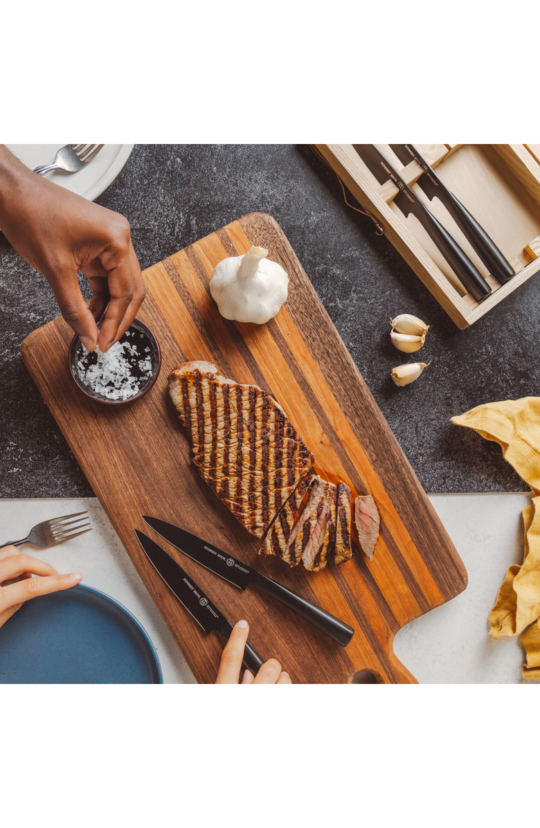 Schmidt Brothers Cutlery 4-Piece Steak Set, Alternate, color, Black