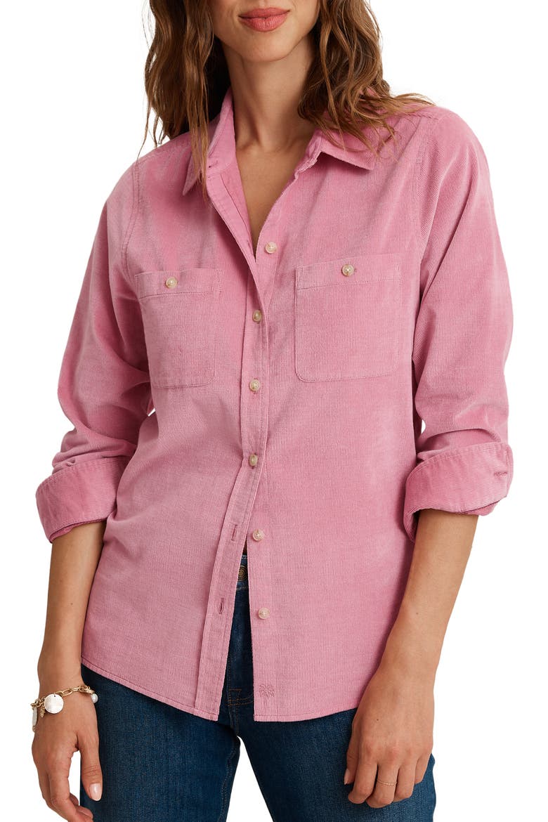 Coasta Cord Stretch Cotton Corduroy Shirt, Alternate, color, MULBERRY MIXER